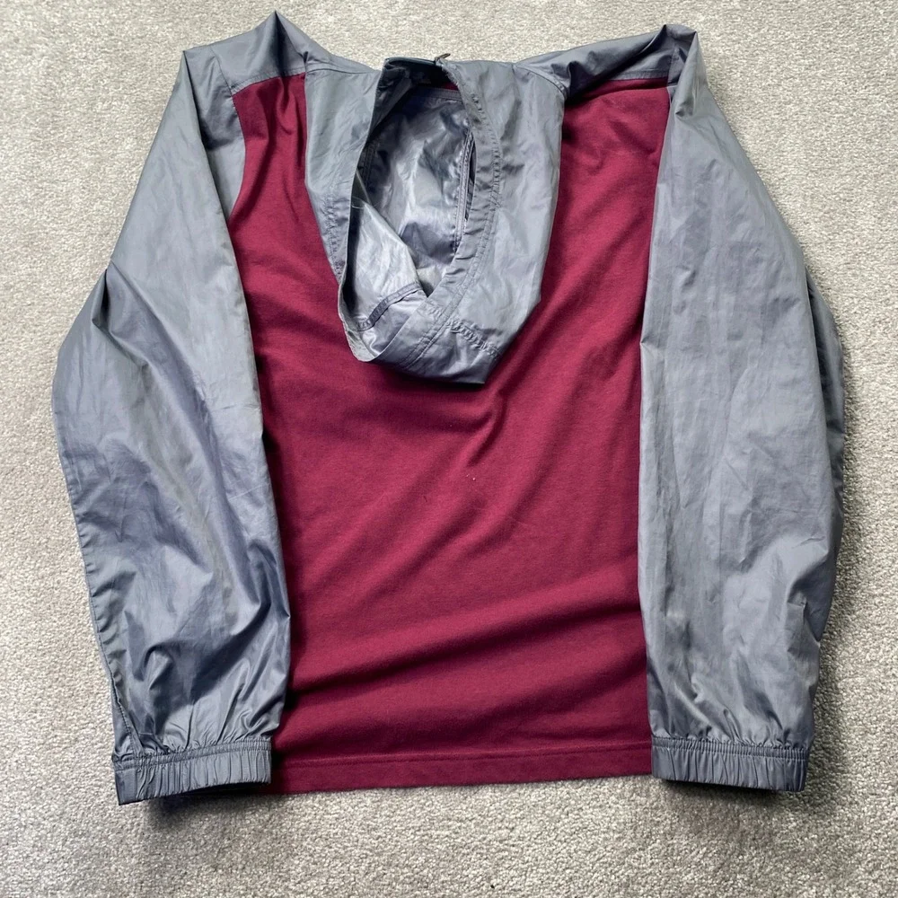 Under Armour Virginia Tech Windbreaker Men Large Grey Maroon Colorblock Pullover